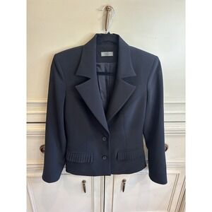 Ymayaba Black Women's Blazer Belated Front Pocket 2 Button Size 36/XS Made In Fr